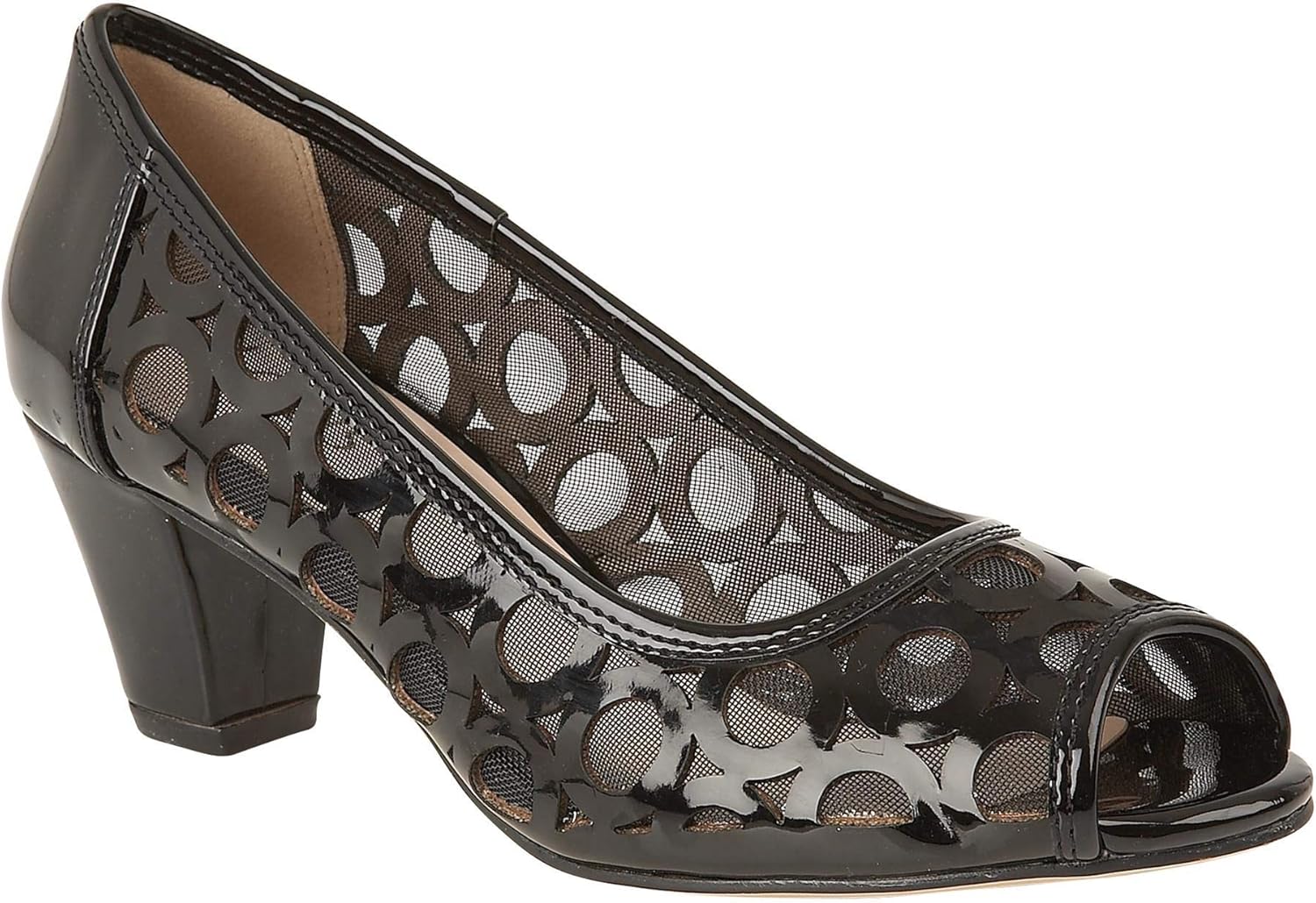 womens black peep toe shoes