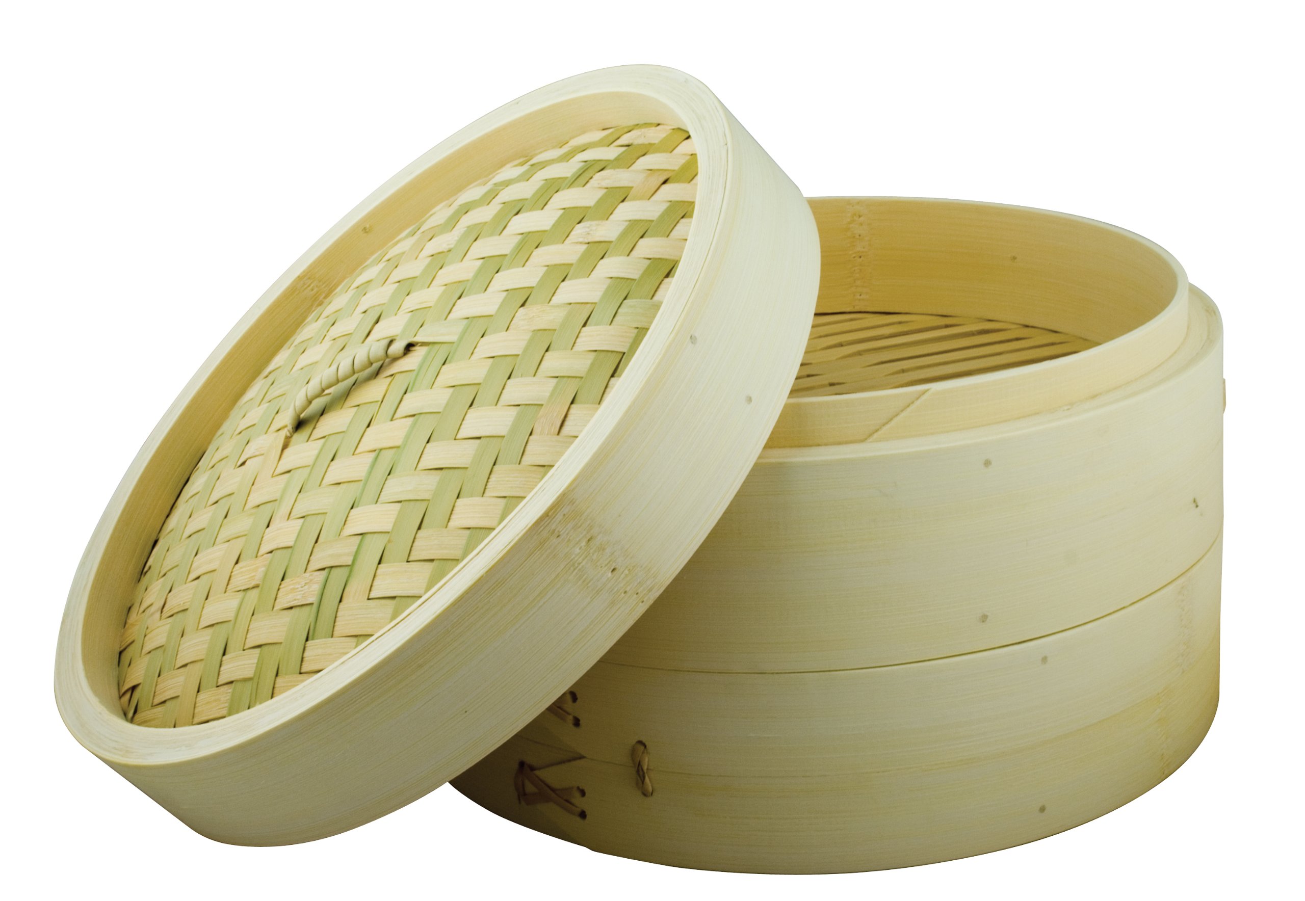 Dexam 12108610 Bamboo Steamer Set With 2 layers and Lid 25cm, Natural