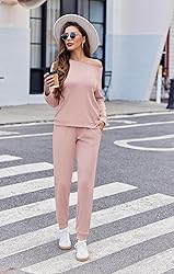 Ekouaer Womens Ribbed Knit Pajama Sets 2 Piece