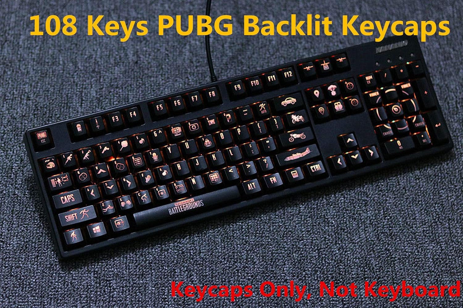 Fidgetgear 104 Key Pubg Keycap Playerunknown S Battlegrounds Backlit - fidgetgear 104 key pubg keycap playerunknown s battlegrounds backlit for cherry mx keyboard amazon in home kitchen