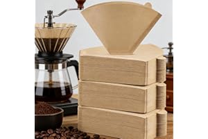 100 Count #4 Cone Coffee Filters 8-12 Cup, Unbleached Natural Coffee Paper Filters, No Blowout, Disposable Coffee Filter for 
