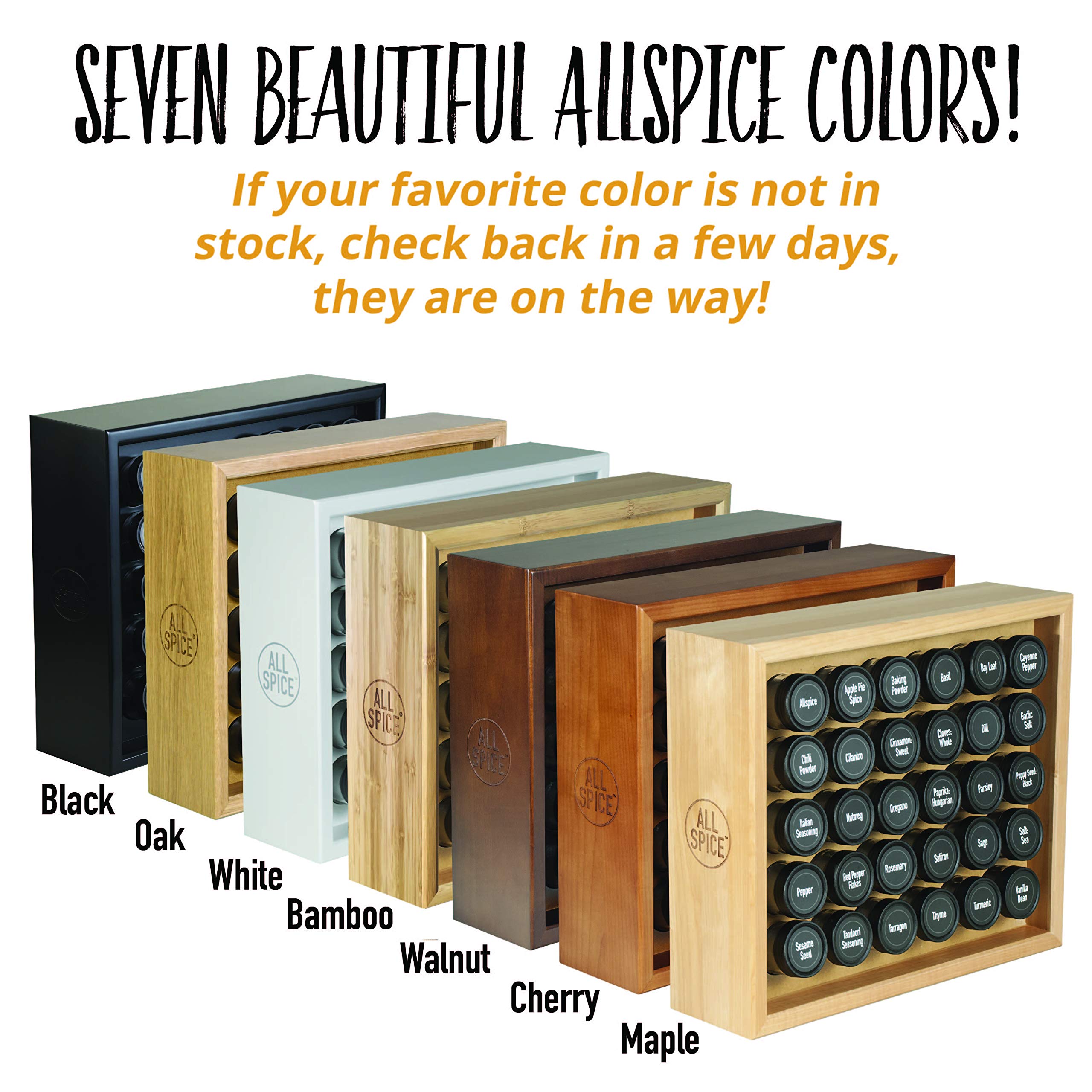 AllSpice Wooden Spice Rack, Includes 30 4oz Jars Maple Pricepulse