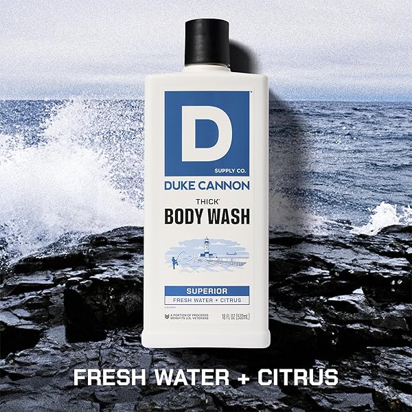 DUKE CANNON SUPPLY CO. THICK HIGH VISCOSITY BODY WASH – 3X THICKER, CLEANSING SHOWER AND BATH GEL, MINERAL-ENRICHED FOR MEN – MEN’S BODY SCRUB – SUPERIOR