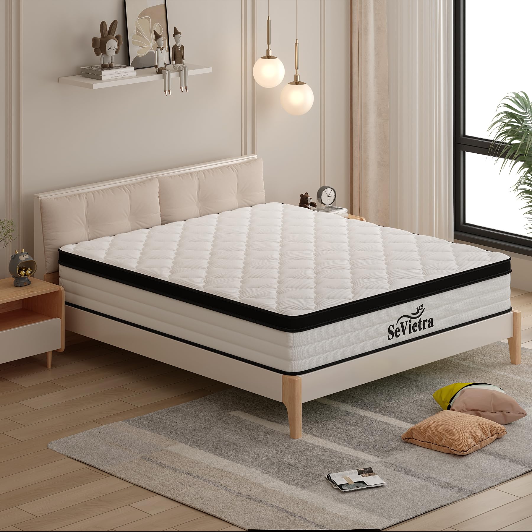 Photo 1 of SeVietra Full Mattress, 12 Inch Full Size Mattress in a Box, Pocket Springs, Motion Isolation, Pressure Relief, Medium Firm, Breathable Comfort