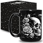 Skull Mug 15oz Goth Gift for Women - Christmas Mugs Witch Gifts for Women Skull Gifts for Men Unique - Gothic Coffee Mug - Witch, Goth Decor Christmas Cup With Skulls Cup Gothic Gift for Men, Dad, Mom