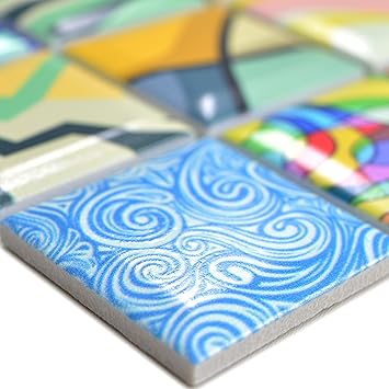 Keramik Mosaikfliesen Achilles Popartoptik Bunt Wandverkleidung Badfliesen Bad Mosaikstein Natursteinfliesen Fussbodenfliesen Dekorative Fliesen Dekor Amazon De Baumarkt