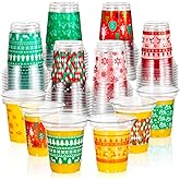 Atonofun 72 Pack Christmas Cups Disposable -14Oz Holiday Plastic Cups for Xmas Holiday Christmas Party Decorations