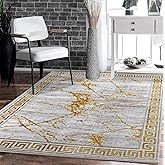 GLORY RUGS Area Rugs Marble 8x10 Cream Gold Carpet Modern Abstract Rug Living Room Dining Bedroom Rug