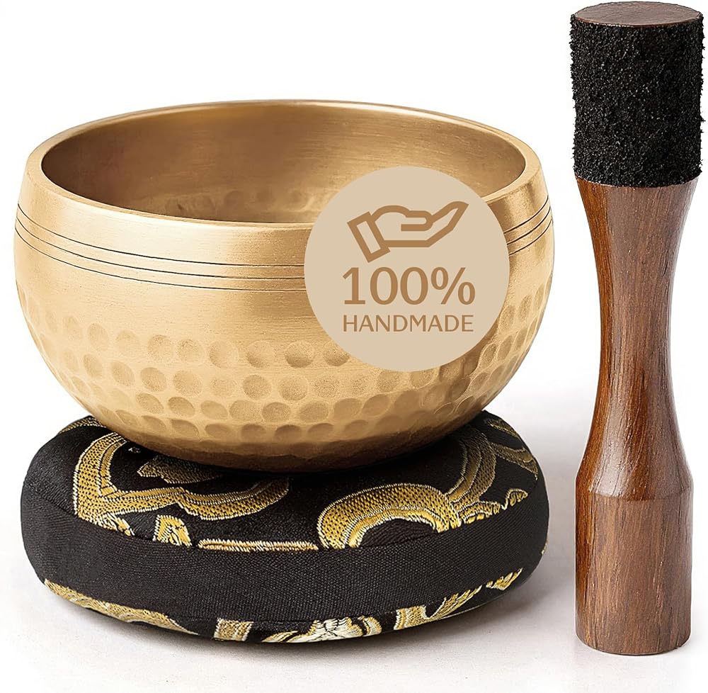 Silent Mind Tibetan Singing Bowl Set with Cushion Mallet Beginner Friendly