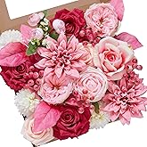 Serwalin Artificial Hot Pink Silk Flowers for Home Decor - DIY & Wedding Flowers - Table Centerpieces & Cake Decorations