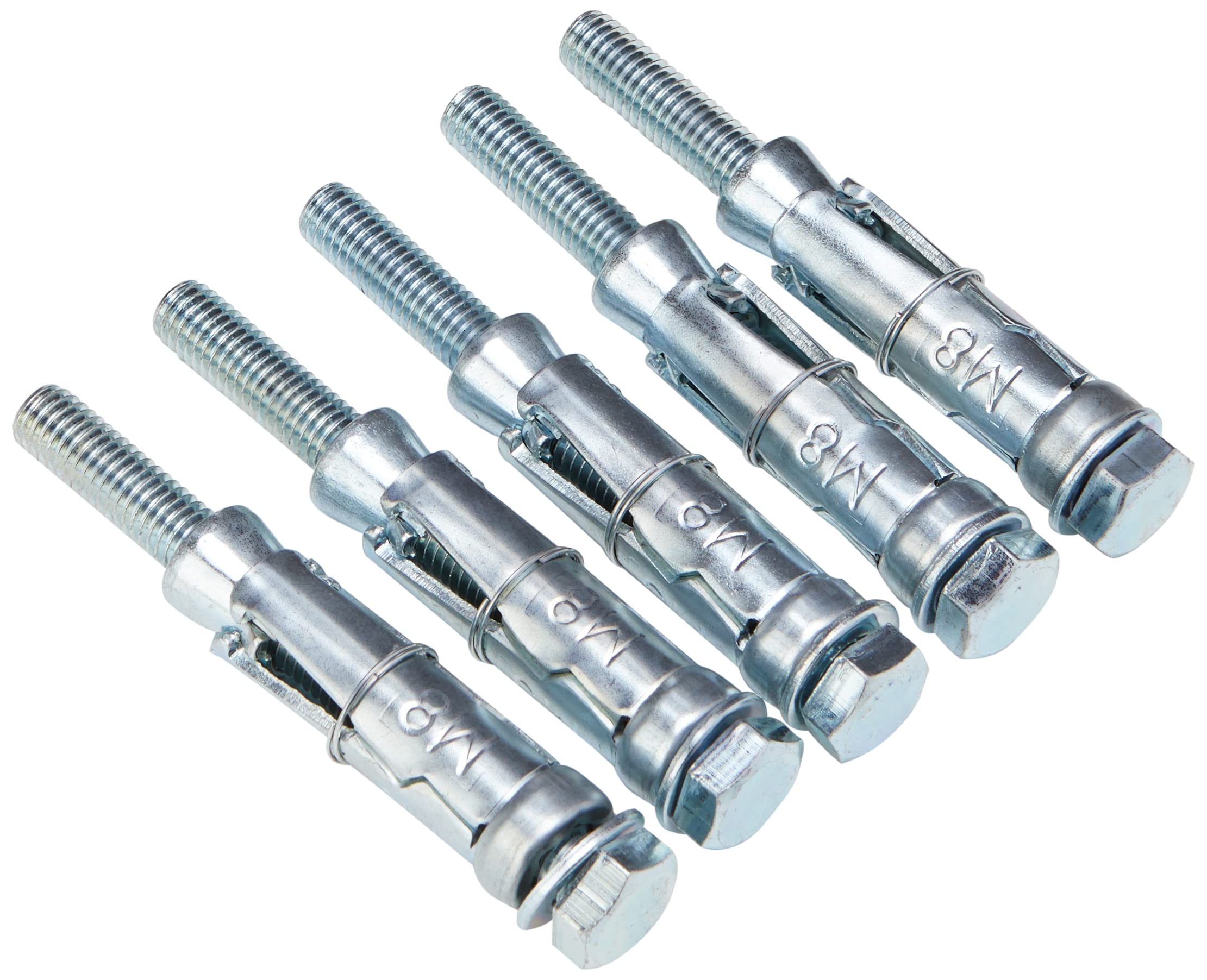 AHC K-ZYSALB825B5 M8 x 25 mm Loose Bolt Shield Anchor - Zinc/Yellow (Pack of 5)