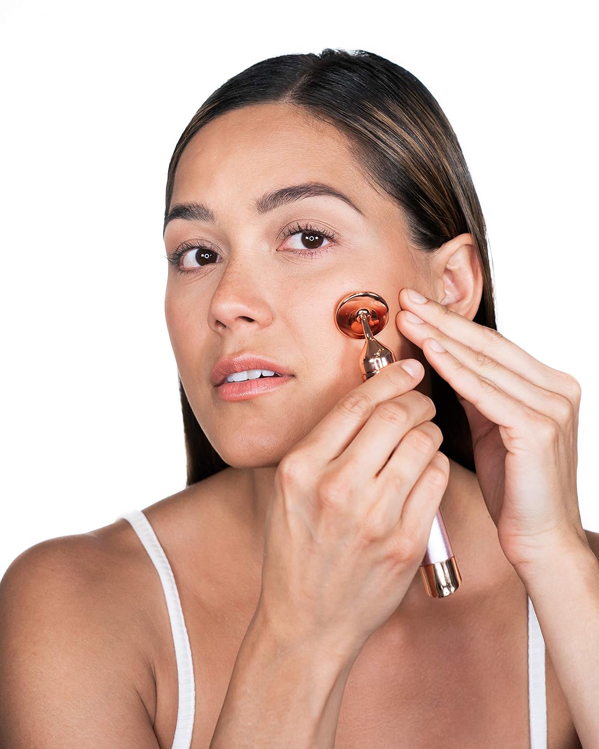 Finishing Touch Flawless Contour Vibrating Facial Roller & Massager, Rose Quartz: Beauty