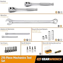 GEARWRENCH 219 Pc. Mechanics Tool Set in 3 Drawer