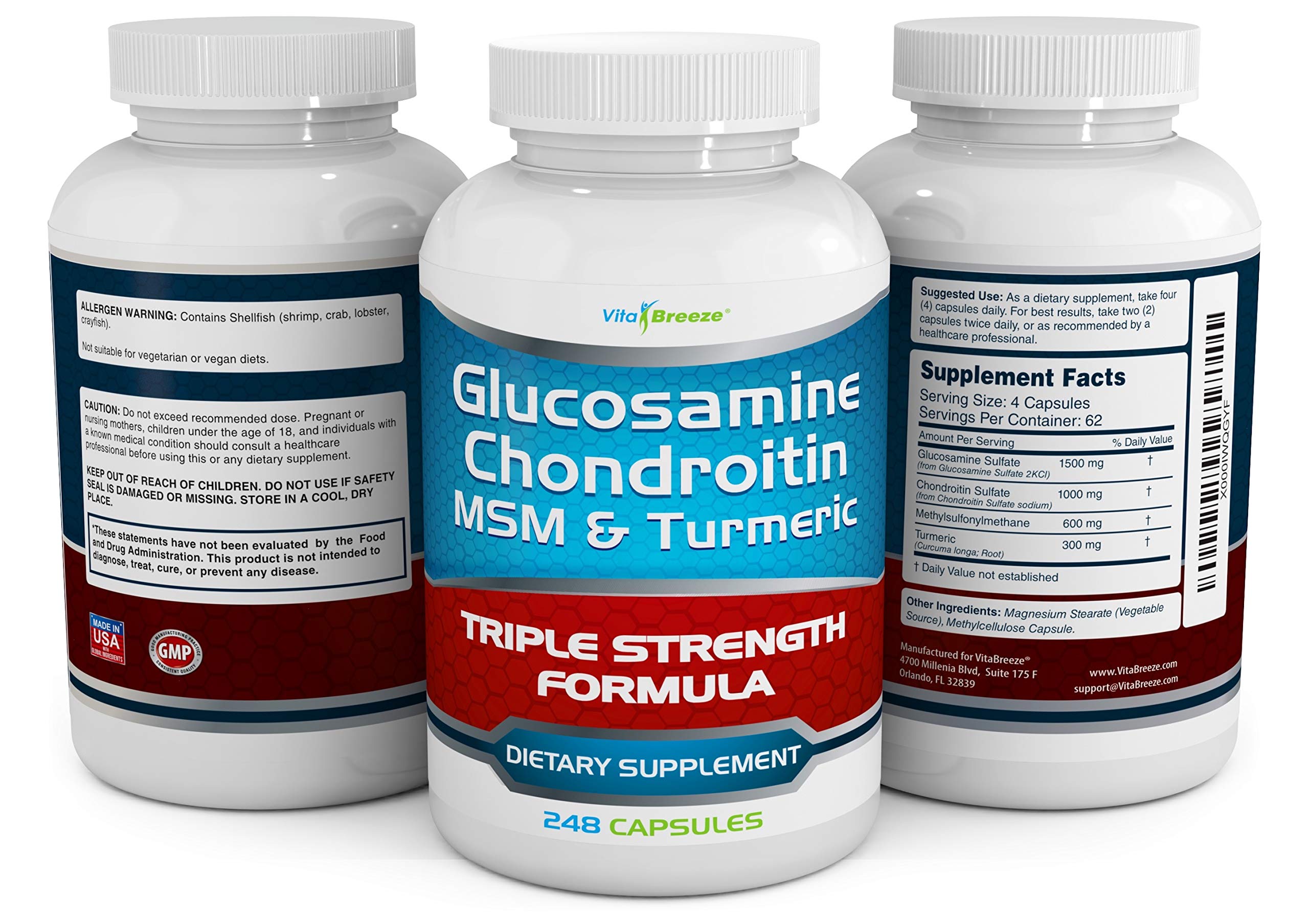 Glucosamine Chondroitin, MSM & Turmeric Dietary Supplement 248