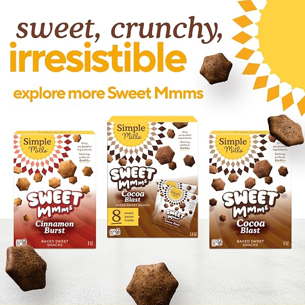 SIMPLE MILLS CINNAMON BURST SWEET MMMS BAKED SWEET SNACKS, BITE-SIZED GLUTEN FREE CINNAMON SNACKS SWEETENED WITH COCONUT SUGAR, LIGHT AND AIRY CRISPY TEXTURE, 1 PACK, 4 OZ