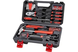 Cartman Red 126Piece Tool Set General Household Hand Tool Kit with Plastic Toolbox Storage Case