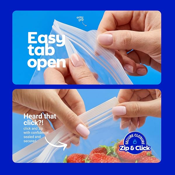 2 GALLON STORAGE BAGS, DOUBLE ZIPPER SEAL – 120 COUNT, (4 PACKS OF 30) RESEALABLE THICK PLASTIC FOOD STORAGE BAGS – MICROWAVE-SAFE, BPA FREE – RESEALABLE CONTAINERS FOR LUNCH, SNACKS, MEALS