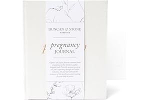 DUNCAN & STONE PAPER CO. Pregnancy Journal (120 Pages) - Linen Cover Pregnancy Memory Book - Flat Lay Pregnancy Keepsake Book - Pregnancy Gifts for Expecting & First Time Moms