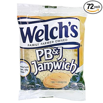 Amazon Com Welch S Pb Jamwich Peanut Butter Grape Jelly On