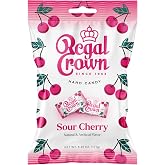Regal Crown | Sour Cherry Hard Candy | 6.25 oz Peg Bag | Old-Fashioned Sour Cherry Candy with a classic tart and tangy flavor. A traditional treat brought to you by Iconic Candy
