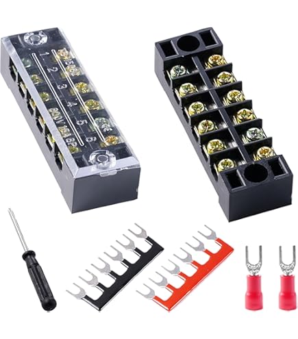 thumbnail image 2 of MDFLY 10 Position Screw Barrier Strip Terminal Block With Cover – 25A 2 of 4
