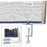 Cannon Sports Table Tennis Net &amp; Post Set, Adjustable Steel Clamp | Steel Posts, Blue Mesh Net, 66in W x 6in H, Fits Tables up to 2.3in Thick, No-Tool Clamp Setup, Table Tennis