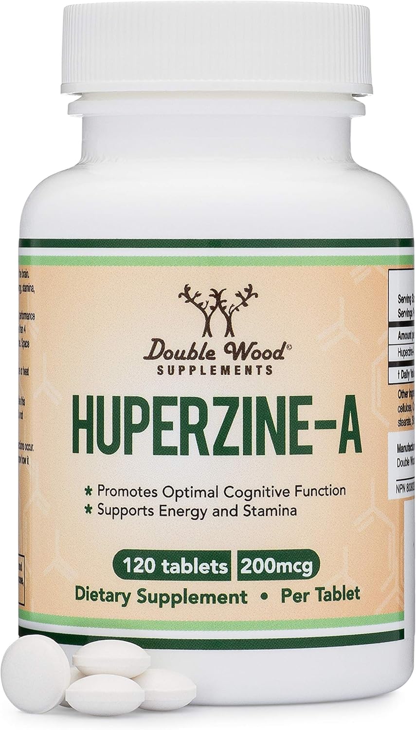 Huperzine A 200mcg (Third Party Tested) Made in The USA, 120 Tablets, Nootropics Brain Supplement to Promote Acetylcholine, Support Memory and Focus by Double Wood Supplements: Health & Personal Care