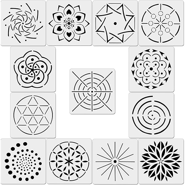 13 Pack Mandala Dot Painting Templates Stencils For Diy Painting Art Projects Amazon Com Au Office School Supplies