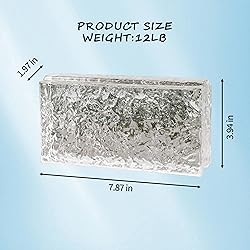 4 Pack-7.9"x3.9"x2" Glass Block with Card Slots-ice