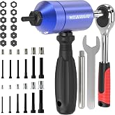 WelderElite Rivet Nut Drill Adapter Kit - Dual Drive Modes: Drill/Ratchet, with 270pcs Nuts &amp; 36pcs Mandrels (Blue)