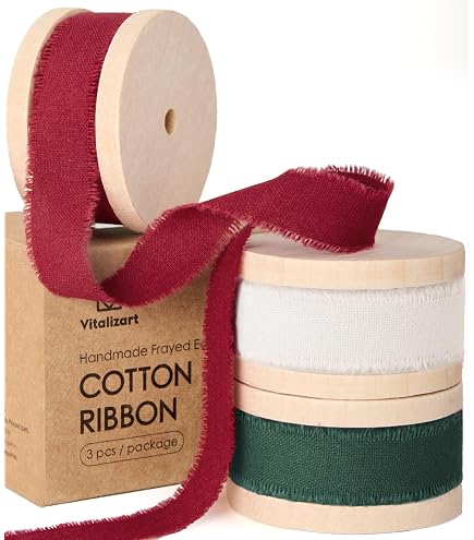 Ling's Moment Silk Satin Ribbon - 6.7 Yards, 1.5 Inch Width, Frayed Edge For Wedding Bouquets & Gift Wrapping