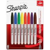 Sharpie Permanent Markers, Fine Point, 8 Count - School, Office, Arts &amp; Crafts, Desk Supplies