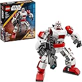LEGO Star Wars Clone Shock Trooper Mech Building Toy for Boys & Girls - Poseable Star Wars Figure W/Pretend Play Blaster & St