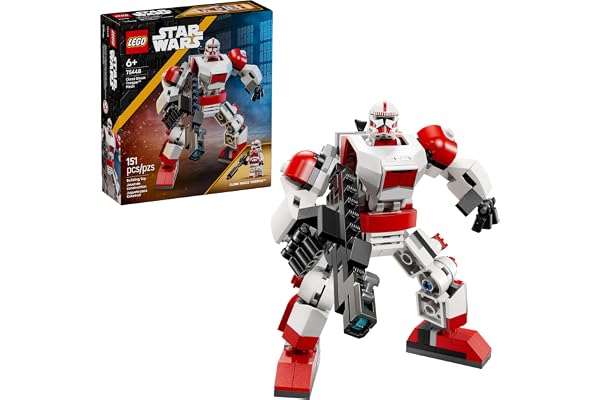 LEGO Star Wars Clone Shock Trooper Mech Building Toy for Boys & Girls - Poseable Star Wars Figure W/Pretend Play Blaster & Stud Shooter for Kids & Fans, Ages 6+ - Gift Idea for Birthdays - 75448