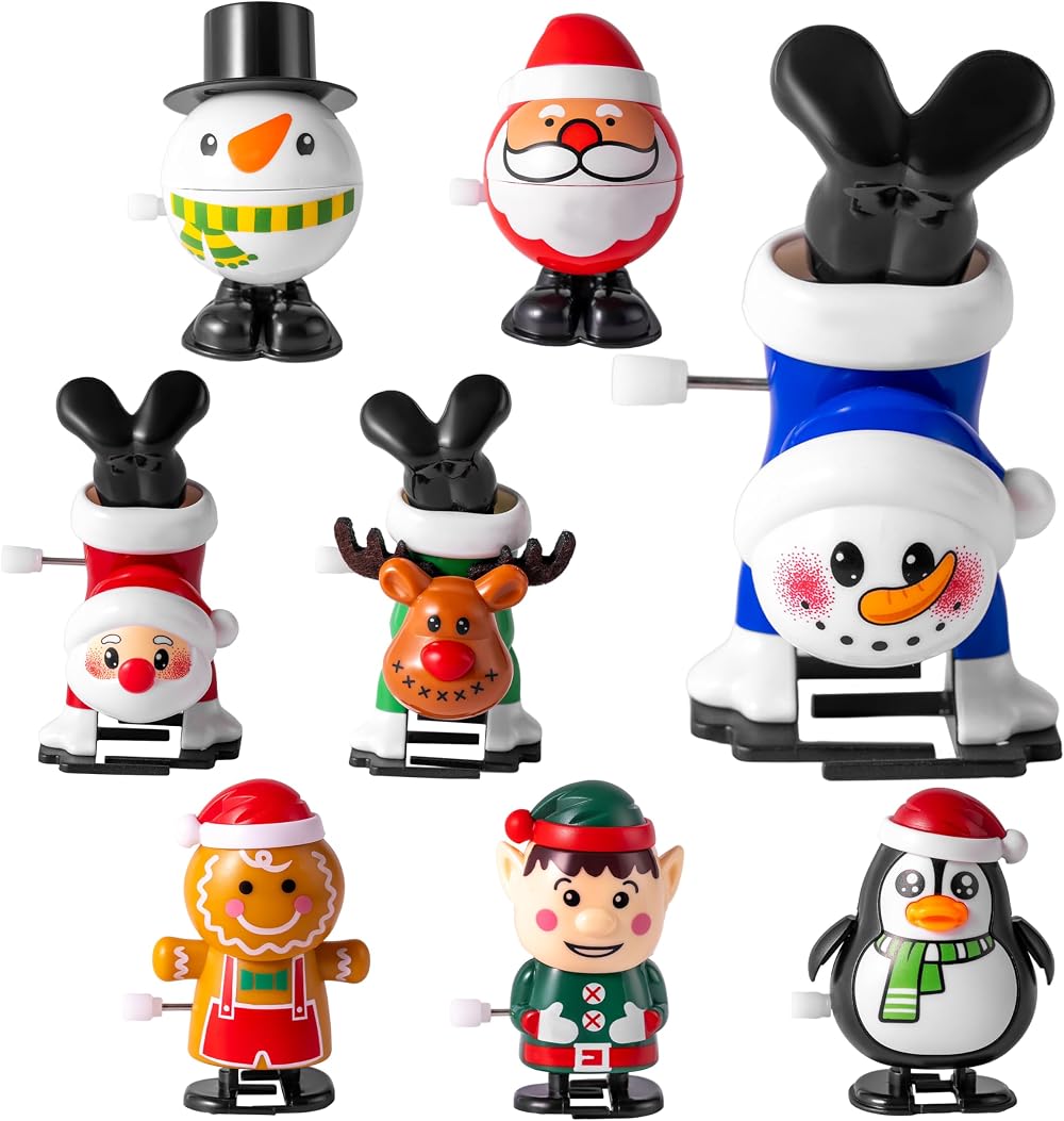JOYIN 8 Pack Christmas Wind Up Toys Assortment for Stocking Stuffers, Party