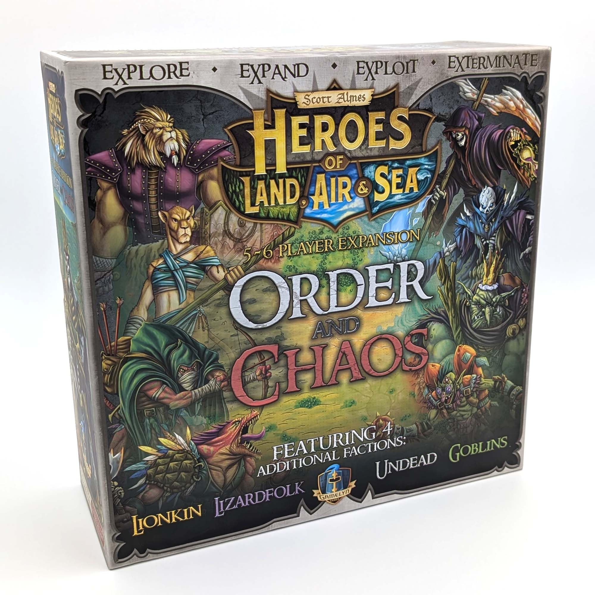 Gamelyn Games | Heroes of Land, Air & Sea: Order and Chaos | Board Game Expansion | Ages 14+ | 1-6 Players | 90+ Minutes Playing Time