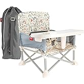 Nuby Pop-Up Booster Seat with Removable Tray - 6+ Months - Portable Booster Seat for Floor for Indoor/Outdoor Use - 3-Point S