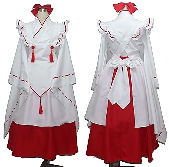 【クリックで詳細表示】【ノーブランド品】1780巫女服 和服 着物 コスプレ衣装(女性L)