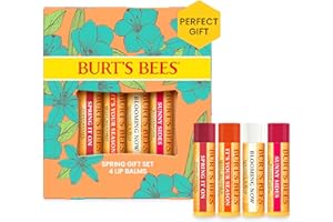 Burt's Bees Teacher Appreciation Gifts Ideas - Just Picked Lip Balm Set, Pomegranate, Watermelon, Sweet Mandarin, Coconut & Pear, Natural Origin Lip Treatment, 4 Tubes, 0.15 oz.