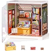 Rolife Mini Super Creator Series, DIY Miniature Memory Book Store Dollhouse House Kit, Bulid Scenary for Action Collectible Figures,Creative Gifts for Women Kid Adults