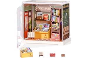 Rolife Mini Super Creator Series, DIY Miniature Memory Book Store Dollhouse House Kit, Bulid Scenary for Action Collectible Figures,Creative Gifts for Women Kid Adults