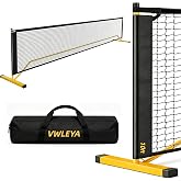 Vwleya 10FT Portable Pickleball Net Set for Driveway with Carry Bag | Complete Net and Frame Set, Quick Setup, Mini Half-Court Design, Indoor Outdoor Practice, Backyard Family Games