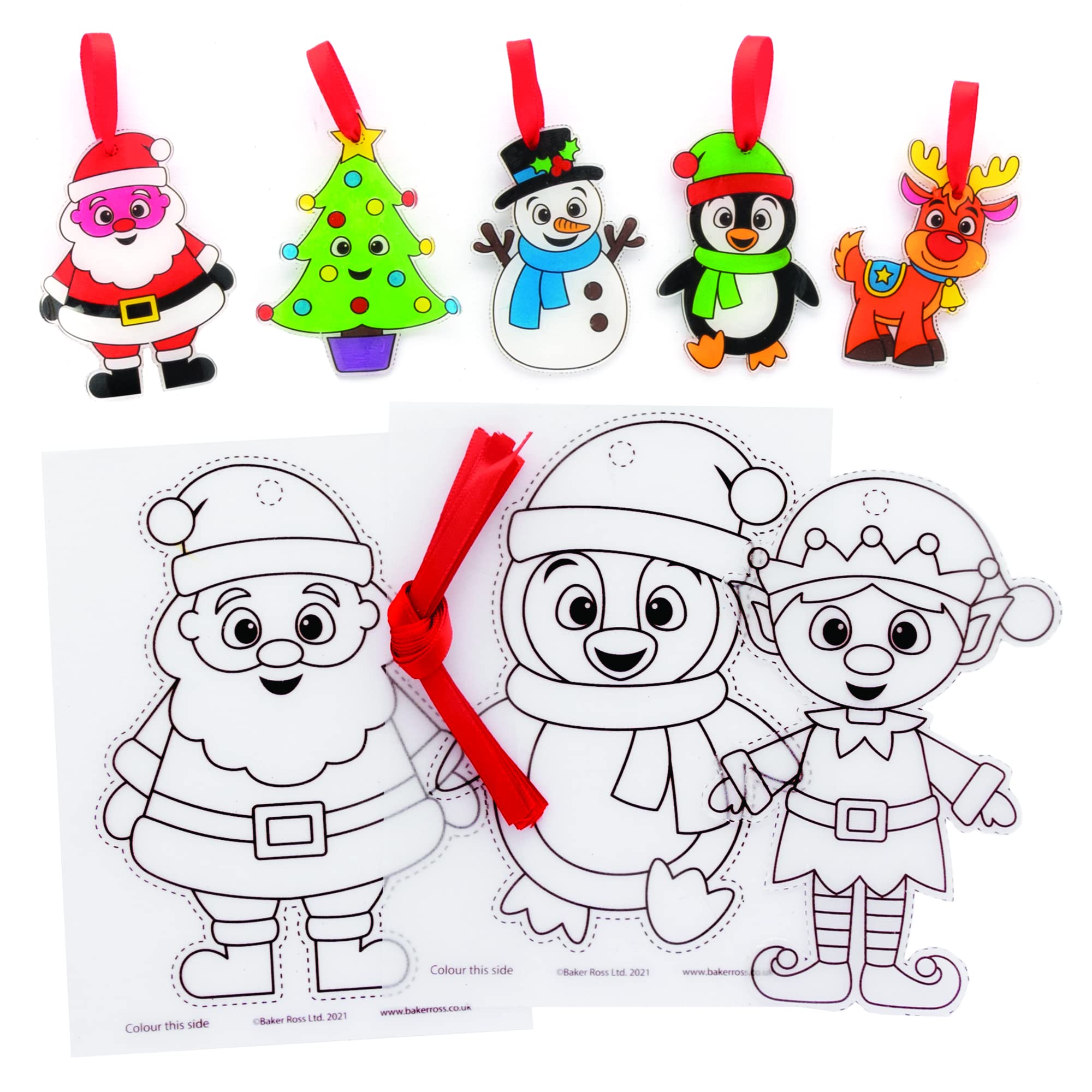 Baker Ross FE991 Christmas Super Shrink Decorations - Pack of 10, Make Your Own Christmas Decorations, Creative Activities for Kids, Ideal Arts and Crafts Project for Children,transparent