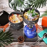 Odoland Camping Cookware Set with Stove for 1-2 People, Portable Stainless Steel view 6