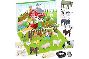 MOVINPE Farm Advent Calendar 2025 Boys Girls Animals Advent Calendar Kids 3-10 Years - Farm Animals Toy Advent Calendar 24 Ch