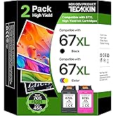 67 XL Ink Cartridges Black/Color Cartouche Encre Ink Cartridge for HP Ink 67 HP67 HP67XL Combo Pack for HP Printer Ink 67 Des
