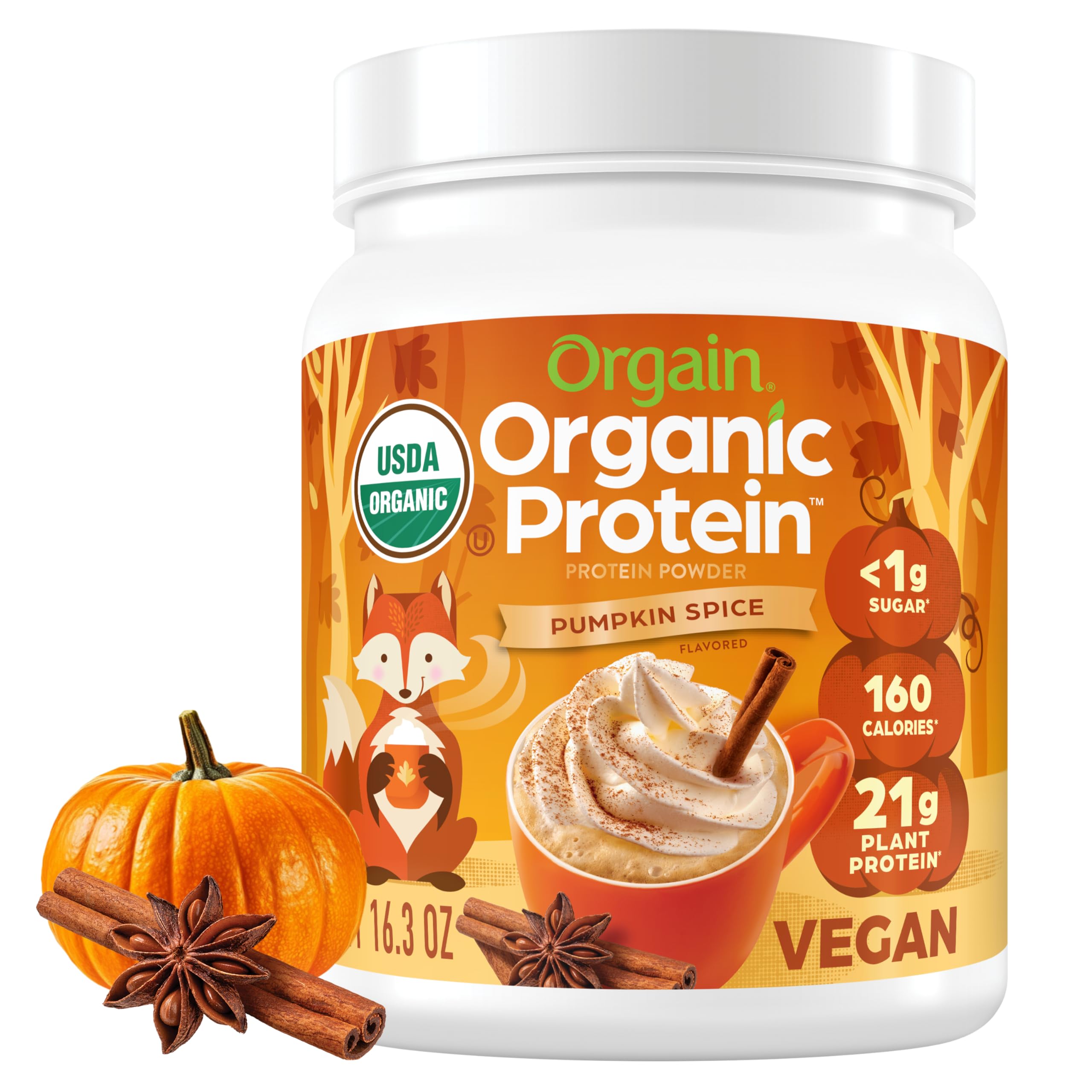 Orgain Organic Vegan Protein Powder, Pumpkin Spice