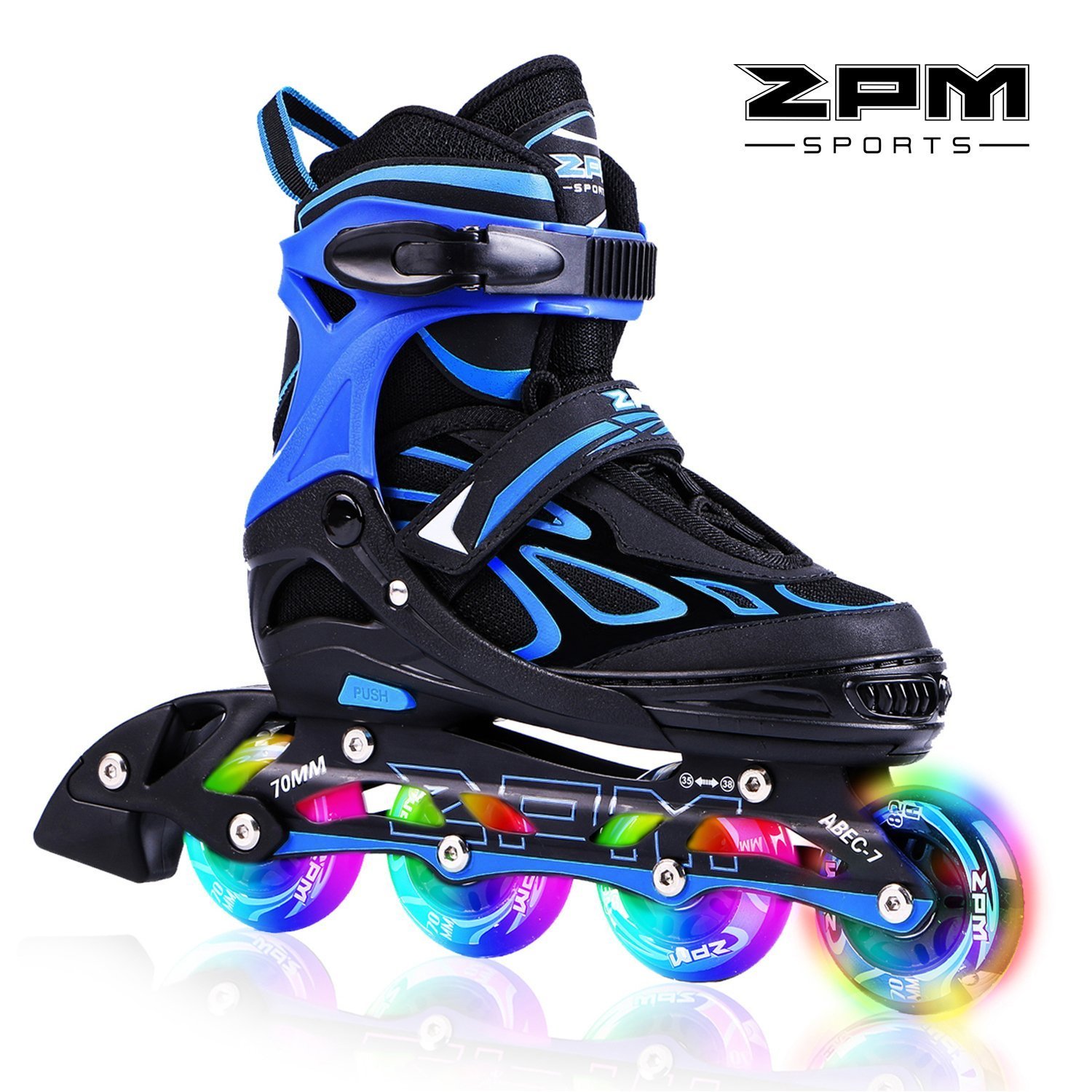pm Sports Vinal Azul Patines línea tamaño ajustable con luces que se