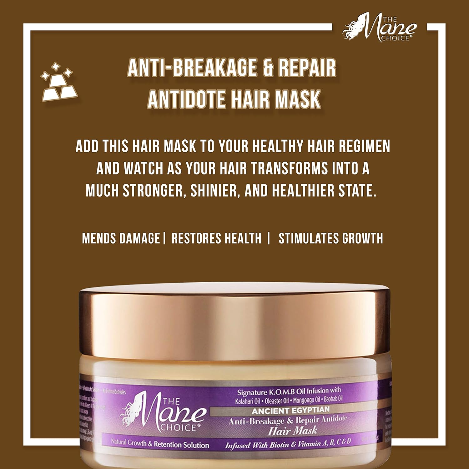 THE MANE CHOICE - Ancient Egyptian Anti-Breakage & Repair Antidote Hair Mask (8 Oz), 226.8 g (Pack of 1) - Image 4