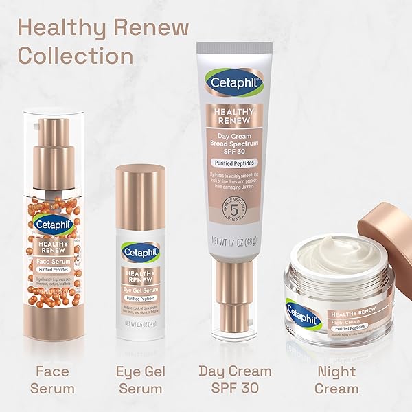 CETAPHIL HEALTHY RENEW SKIN TIGHTENING NIGHT CREAM 1.7 OZ, WRINKLE REPAIR CREAM FOR FACE WITH PEPTIDES, RETINOL ALTERNATIVE CREAM FOR SENSITIVE SKIN, FRAGRANCE FREE